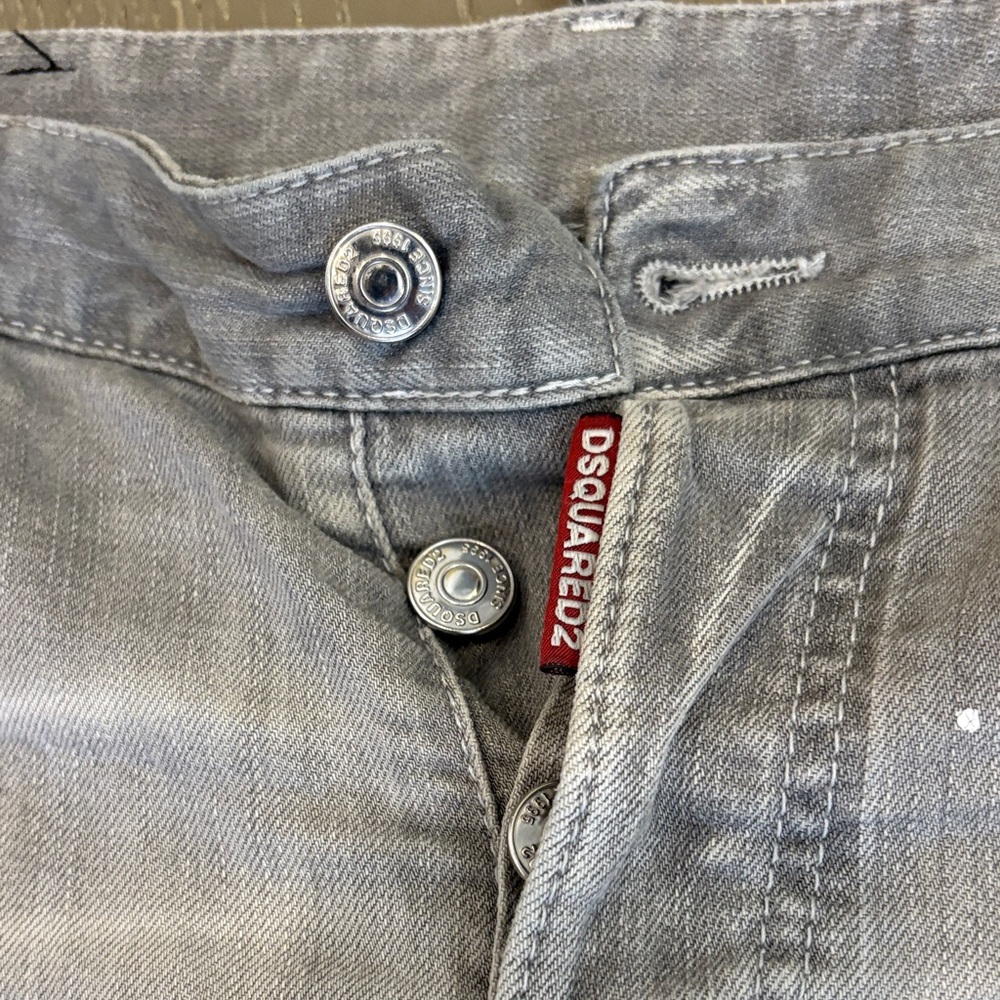 DSQUARED2 Distressed Light Gray Men's Jeans size 34 - Picture 5 of 7